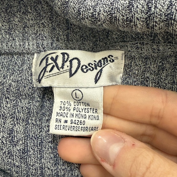 Vintage JXP Designs Blue Collared Crop Tee - Picture 3 of 3